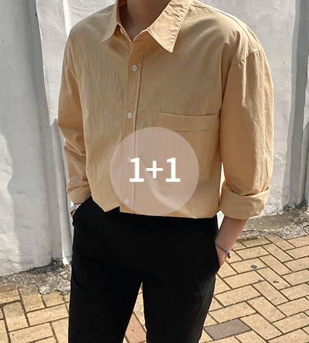 [1+1] 스탠다드 바이오워싱 코튼 셔츠 (17color)