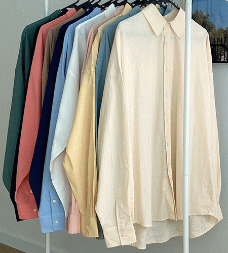 르네 브리앙 오버핏 컬러 셔츠 (11color)