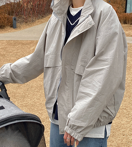 피그먼트 워싱 하이넥 봄 자켓 (3color)