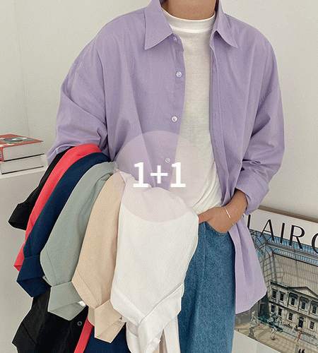 [1+1] 얼웨이즈 코튼 오버핏 셔츠 (11color)