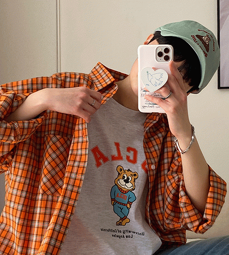 [오렌지 오늘발송] 키에라 오버핏 체크 셔츠 (3color)