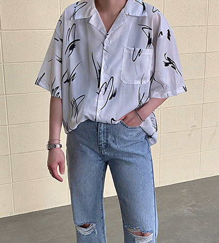 윌리스 하와이 오버핏 반팔 셔츠 (2color)