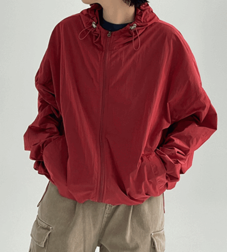 나일론 메탈 투웨이 후드 바람막이 자켓 (6color)